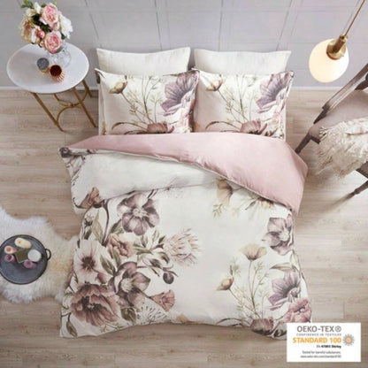 King/Cal King 3 Piece Cotton Printed Duvet Cover Set