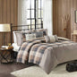 King/Cal King 6 Piece Herringbone Duvet Cover Set