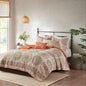 6 Piece Reversible Quilt Set with Throw Pillows Orange Full/