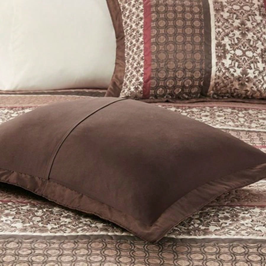 5 Piece Reversible Jacquard Bedspread Set Red King