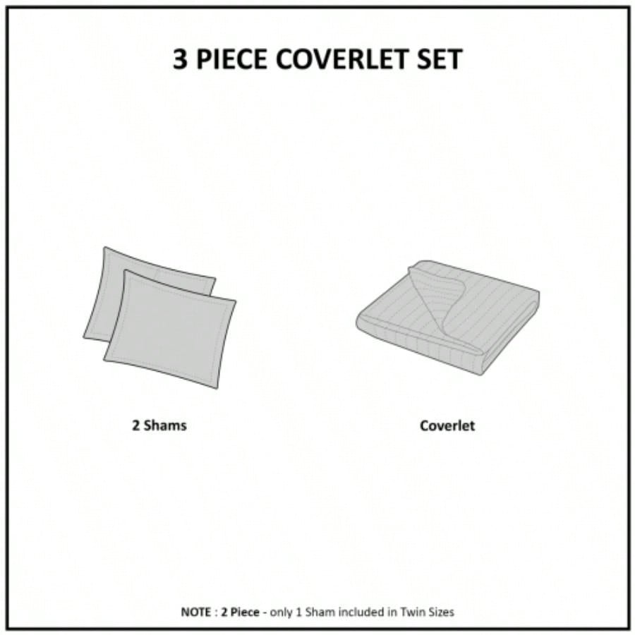 3 Piece Reversible Printed Quilt Set Black/Brown Full/