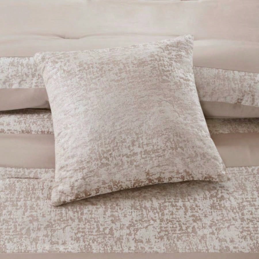 Piece Chenille Jacquard Comforter Set Taupe