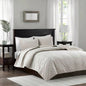 3 Piece Velvet Quilt Set Navy King/Cal King
