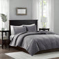 3 Piece Velvet Quilt Set Navy King/Cal King