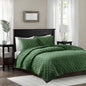 3 Piece Velvet Quilt Set Navy King/Cal King