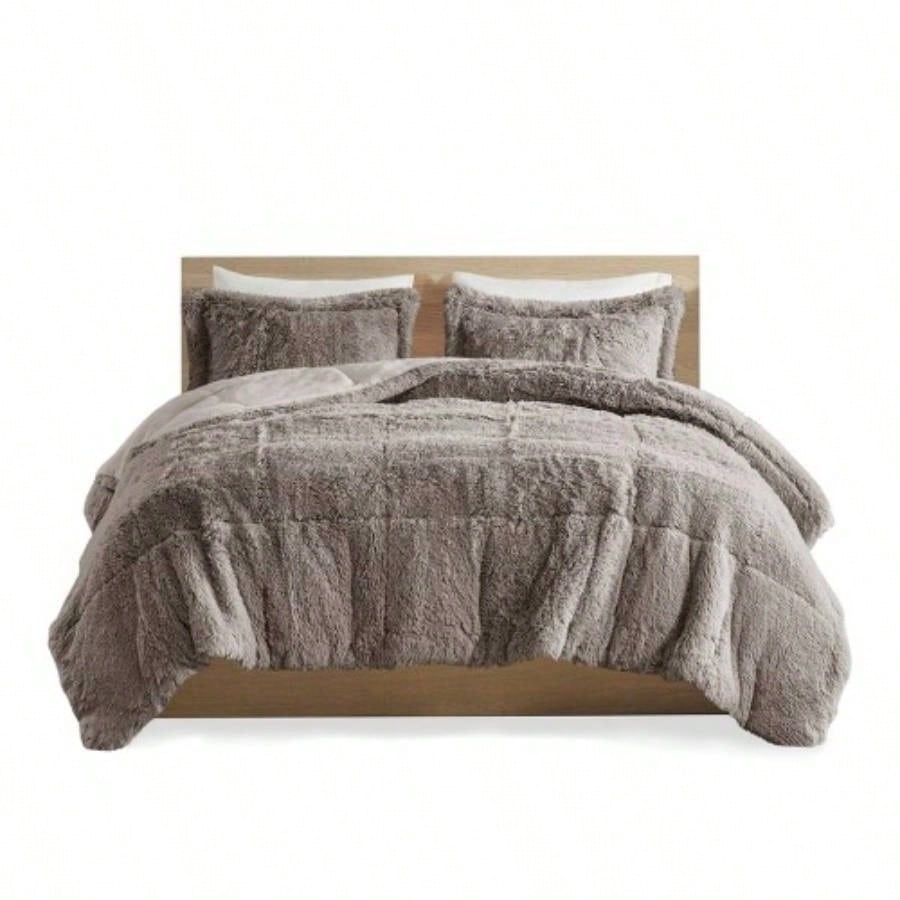 Full/ Shaggy Long Fur Comforter Set