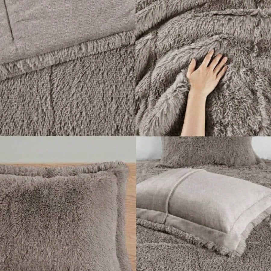 Twin/Twin XL Shaggy Long Fur Comforter Set