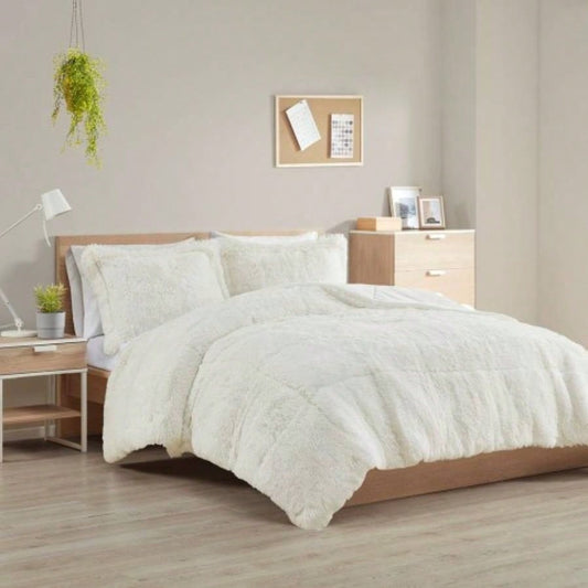 Twin/Twin XL Shaggy Long Fur Comforter Set