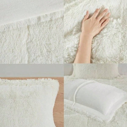Full/ Shaggy Long Fur Comforter Set