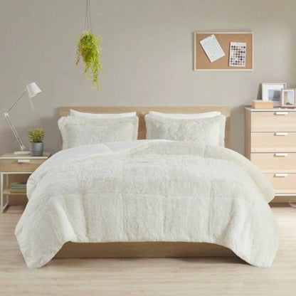 Twin/Twin XL Shaggy Long Fur Comforter Set