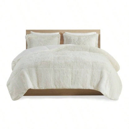Twin/Twin XL Shaggy Long Fur Comforter Set