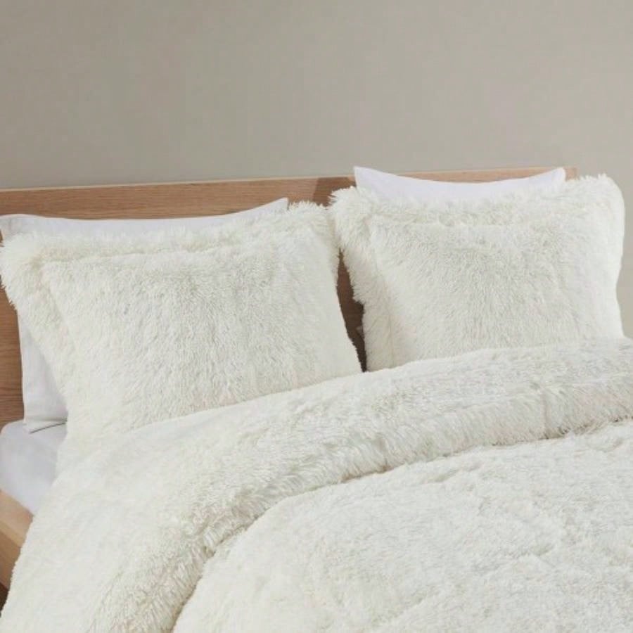 King/Cal King Shaggy Long Fur Comforter Set