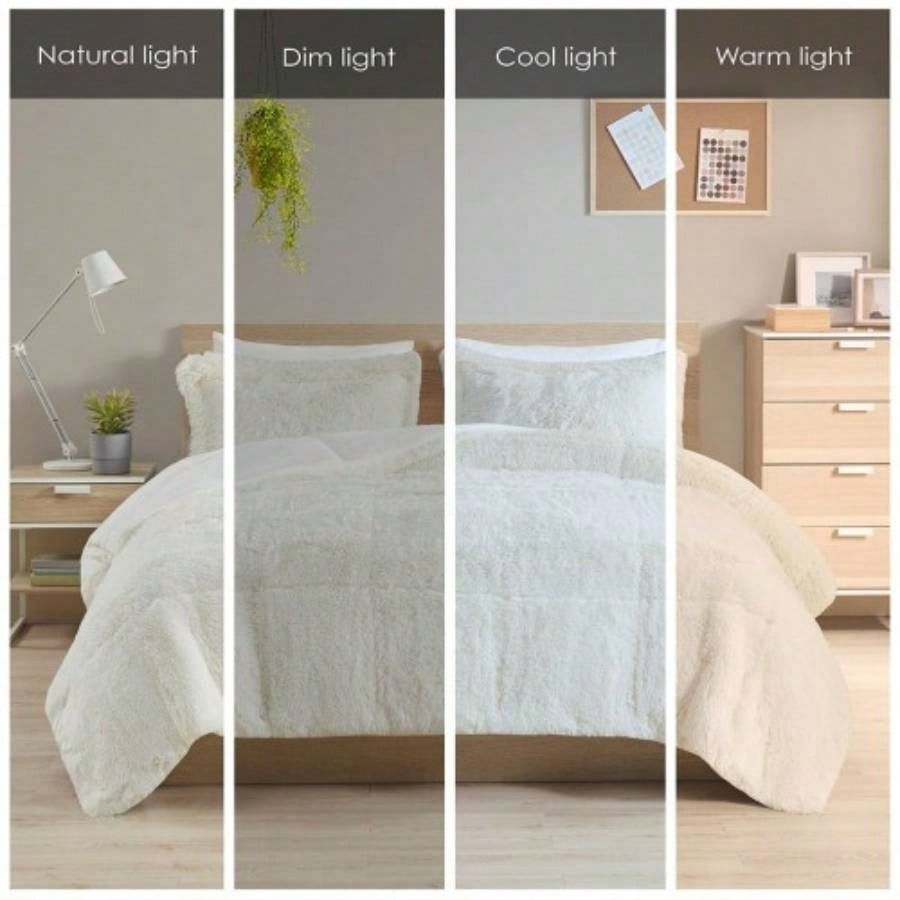 Twin/Twin XL Shaggy Long Fur Comforter Set