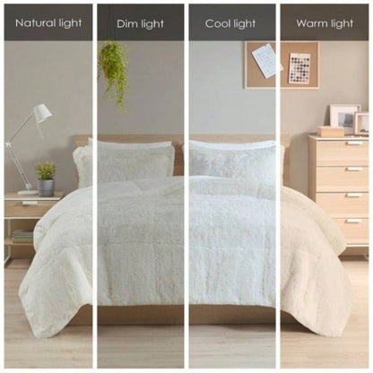 Twin/Twin XL Shaggy Long Fur Comforter Set
