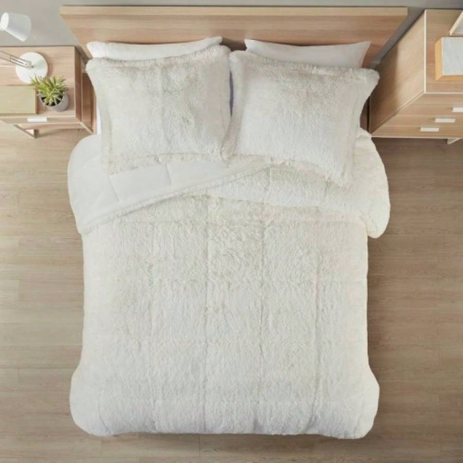 Twin/Twin XL Shaggy Long Fur Comforter Set
