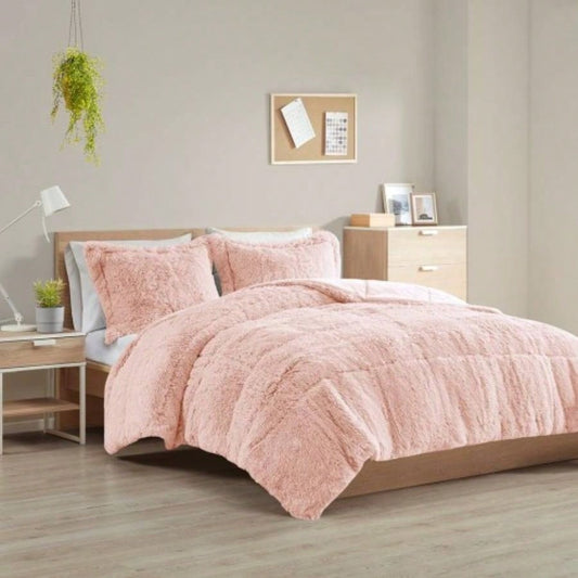 Twin/Twin XL Shaggy Long Fur Comforter Set