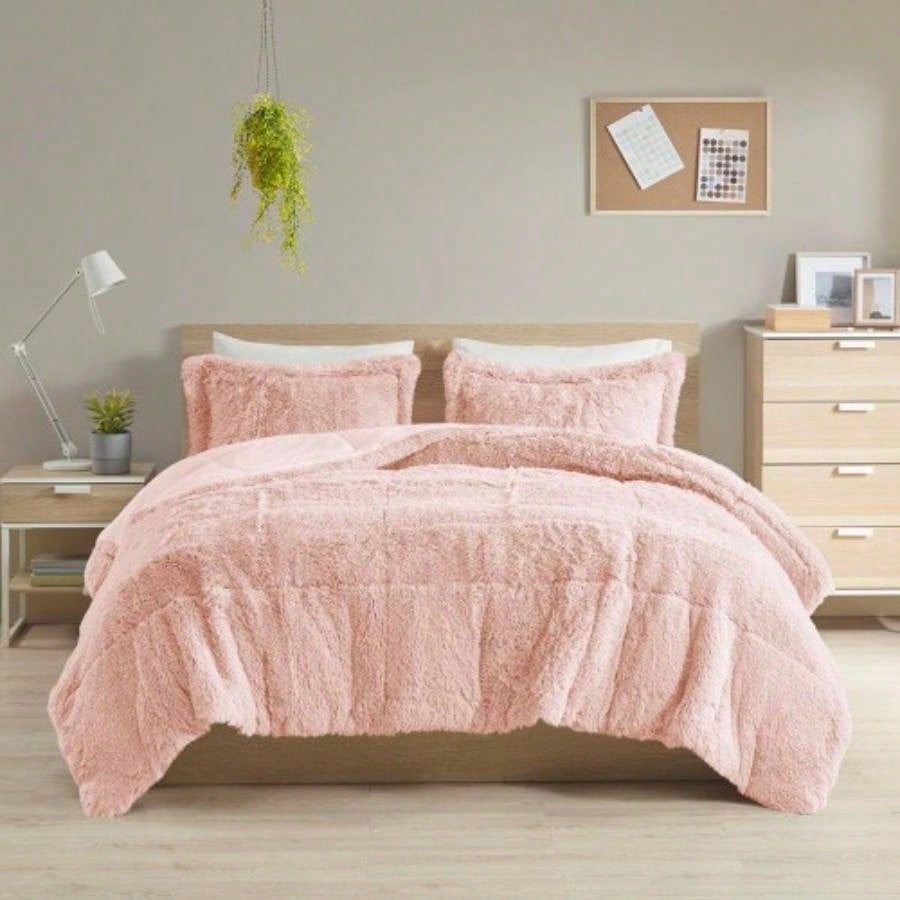 Twin/Twin XL Shaggy Long Fur Comforter Set