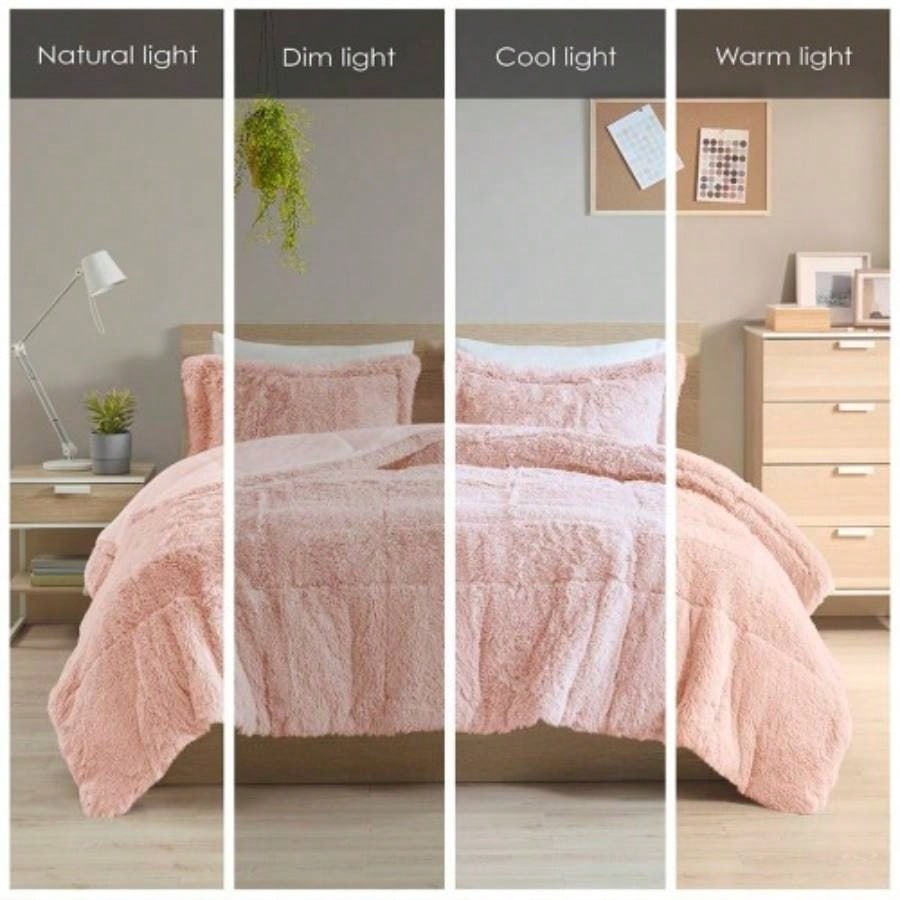 Twin/Twin XL Shaggy Long Fur Comforter Set