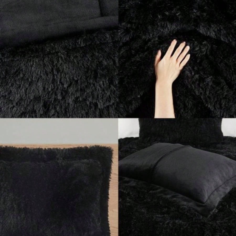 Full/ Shaggy Long Fur Comforter Set