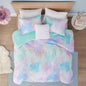 Twin/Twin XL Watercolor Tie Dye Printed Duvet Cover Set with Throw Pillow