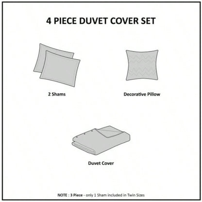 Twin/Twin XL Watercolor Tie Dye Printed Duvet Cover Set with Throw Pillow