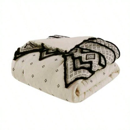 3 Piece Cotton and Flax Linen Blend Comforter Set Natural Full/