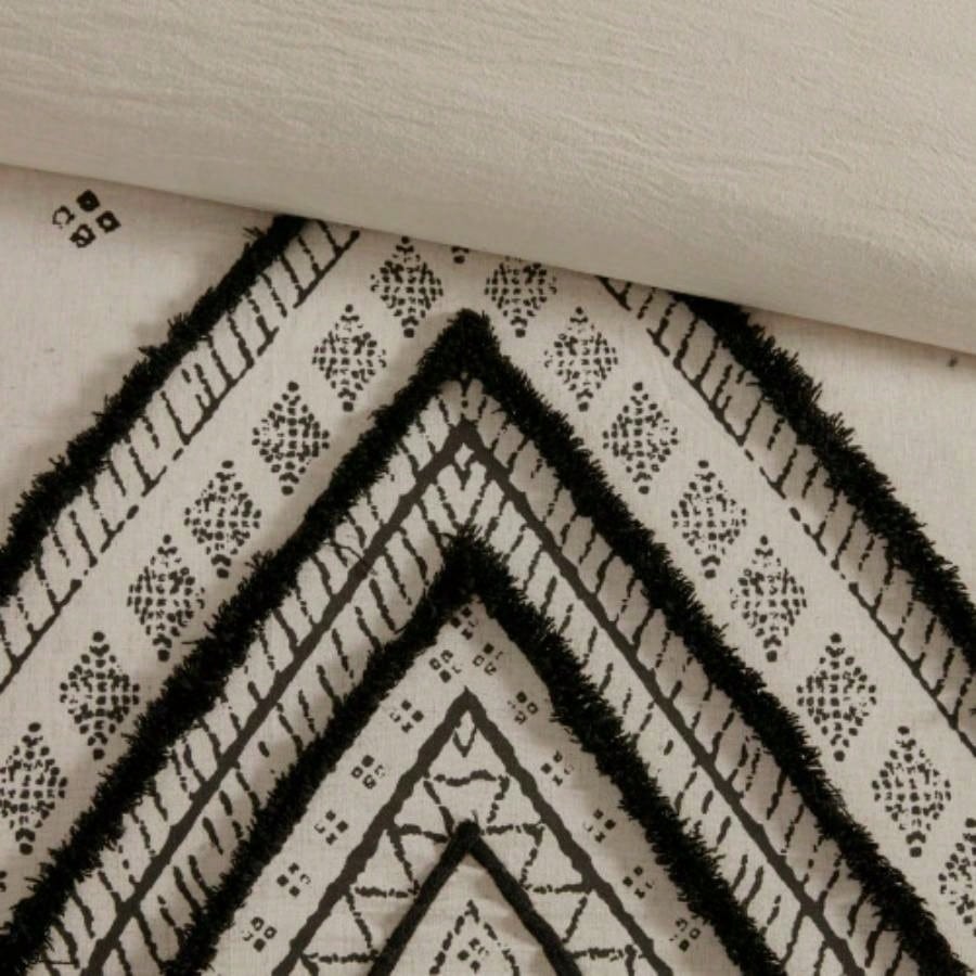 3 Piece Cotton and Flax Linen Blend Comforter Set Natural Full/