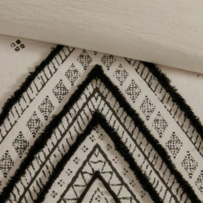3 Piece Cotton and Flax Linen Blend Comforter Set Natural Full/