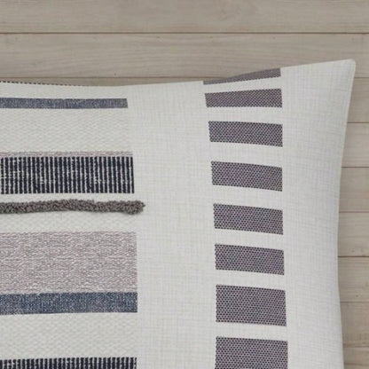 King/Cal King 3 Piece Cotton Printed Duvet Cover Set/ trims