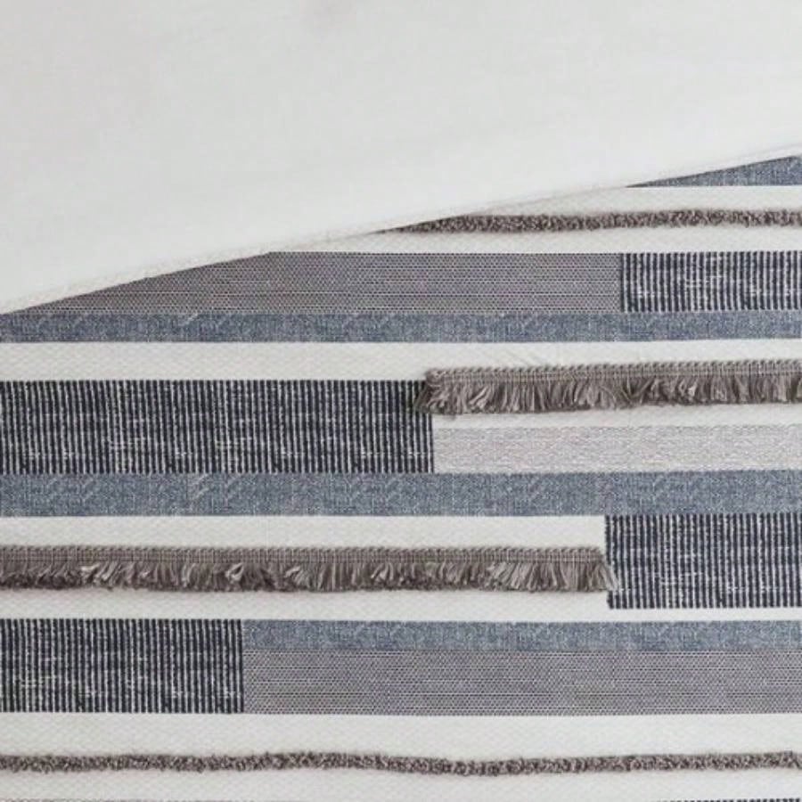 King/Cal King 3 Piece Cotton Printed Duvet Cover Set/ trims