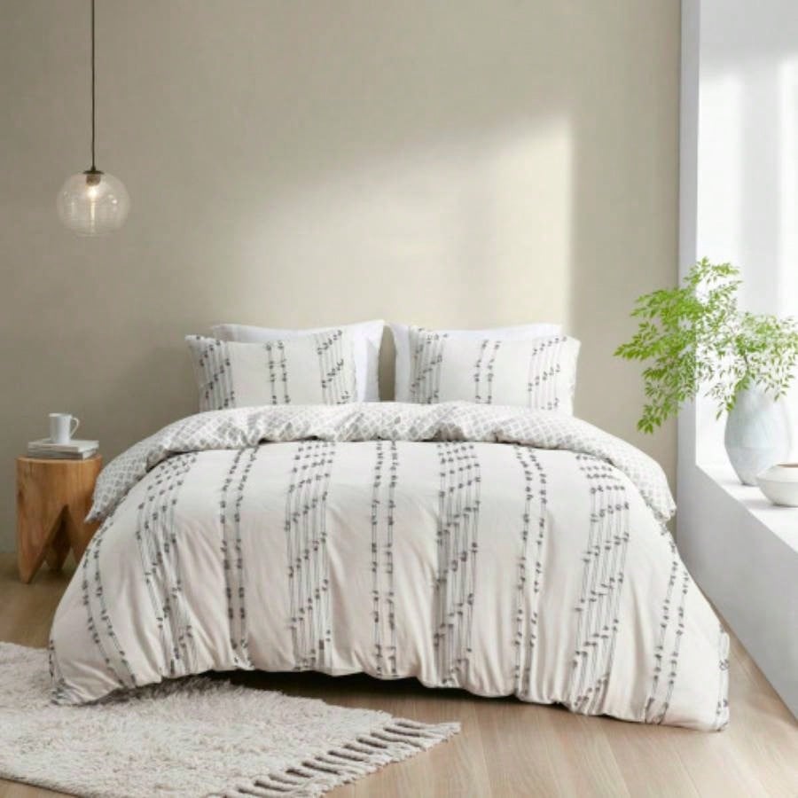 Full/ 3 Piece Cotton Jacquard Duvet Cover Set