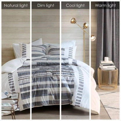 King/Cal King 3 Piece Cotton Printed Duvet Cover Set/ trims