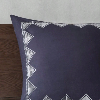 3 Piece Printed Cotton Quilt Set Navy King/Cal King