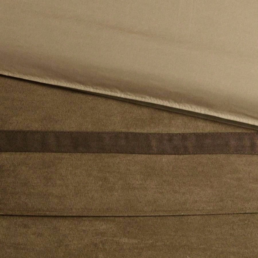 PC Pieced Faux Suede Comforter Set Natural Full