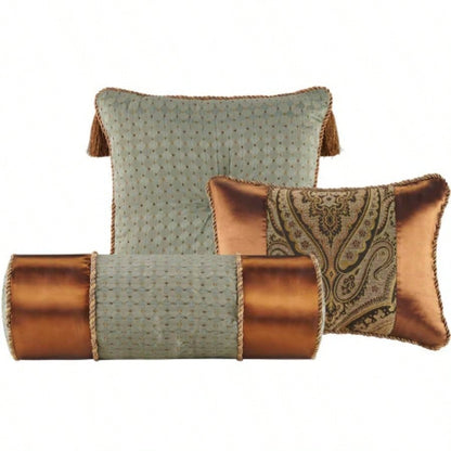 10 Piece Jacquard Comforter Set Brown King