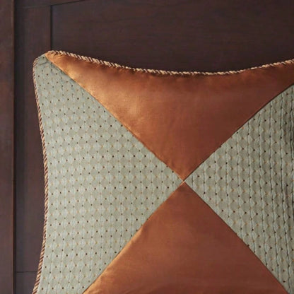 10 Piece Jacquard Comforter Set Brown King