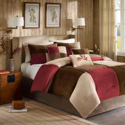 Piece Microsuede Comforter Set Red Cal King