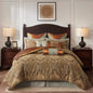 10 Piece Jacquard Comforter Set Brown King