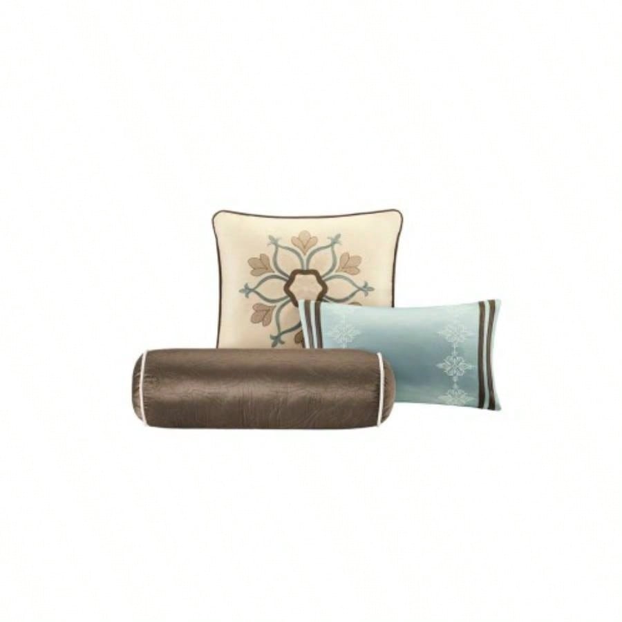 9 Piece Charmeuse Comforter Set Blue