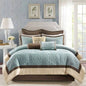 9 Piece Charmeuse Comforter Set Blue