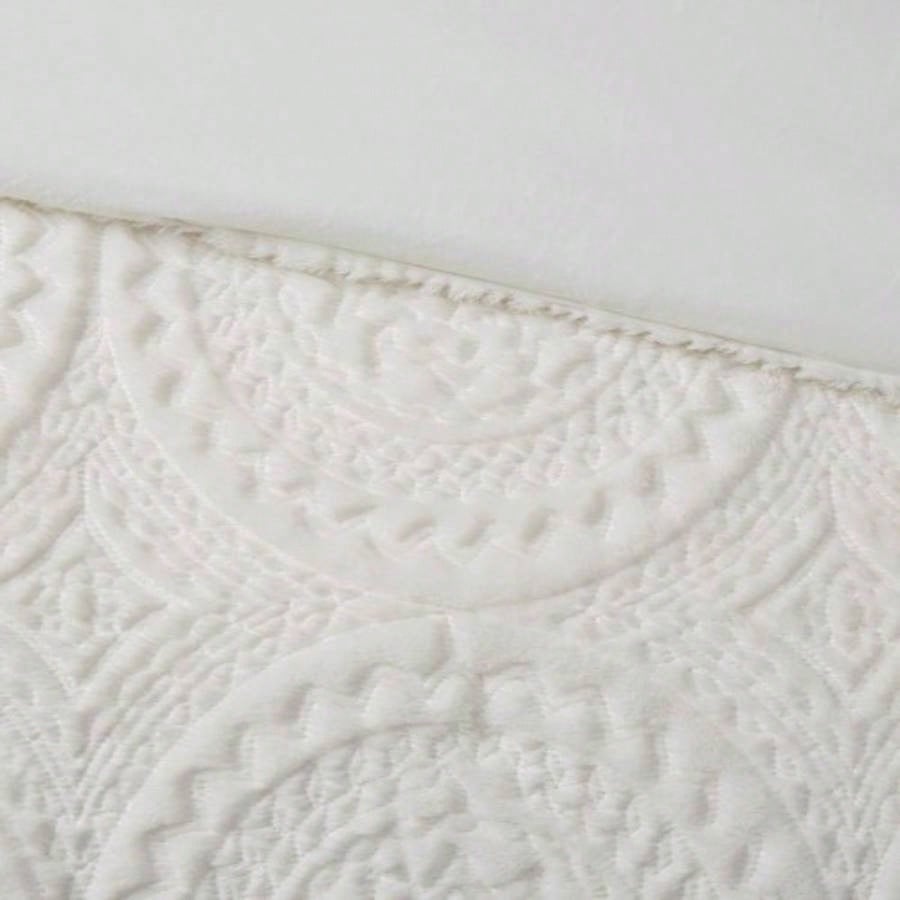 King/Cal King Embroidered Medallion Faux Fur Ultra Plush Comforter Set