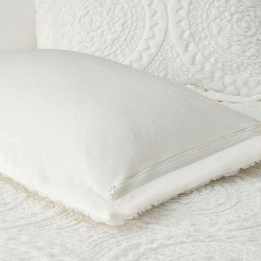 Full/ Embroidered Medallion Faux Fur Ultra Plush Comforter Set