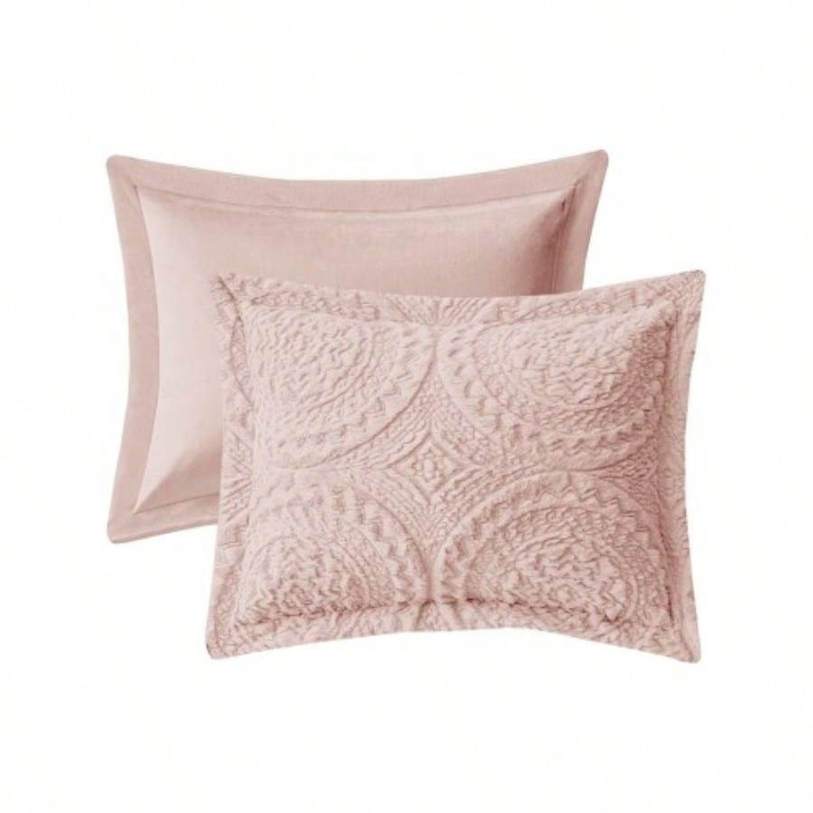Twin Embroidered Medallion Faux Fur Ultra Plush Comforter Set