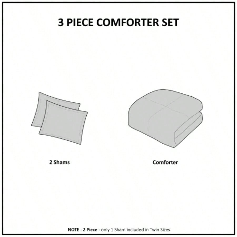 3 Piece Tufted Cotton Chenille Comforter Set King/Cal King