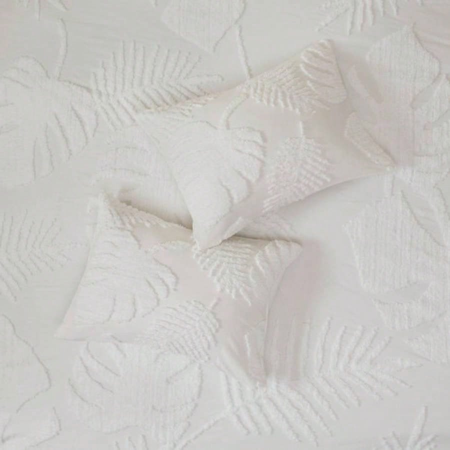 3 Piece Tufted Cotton Chenille Comforter Set Full/