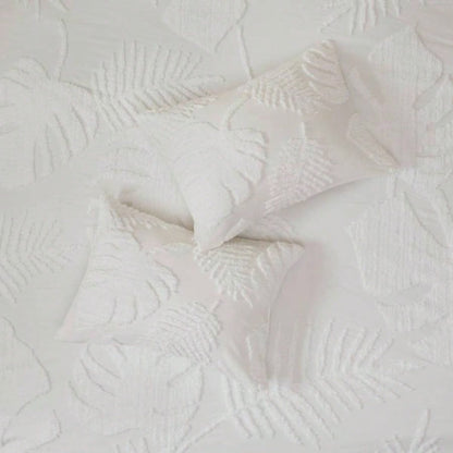 3 Piece Tufted Cotton Chenille Comforter Set Full/