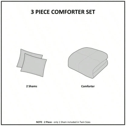 3 Piece Tufted Cotton Chenille Comforter Set Ivory/Taupe Full/