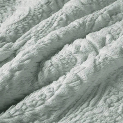 Full/ Embroidered Medallion Faux Fur Ultra Plush Comforter Set