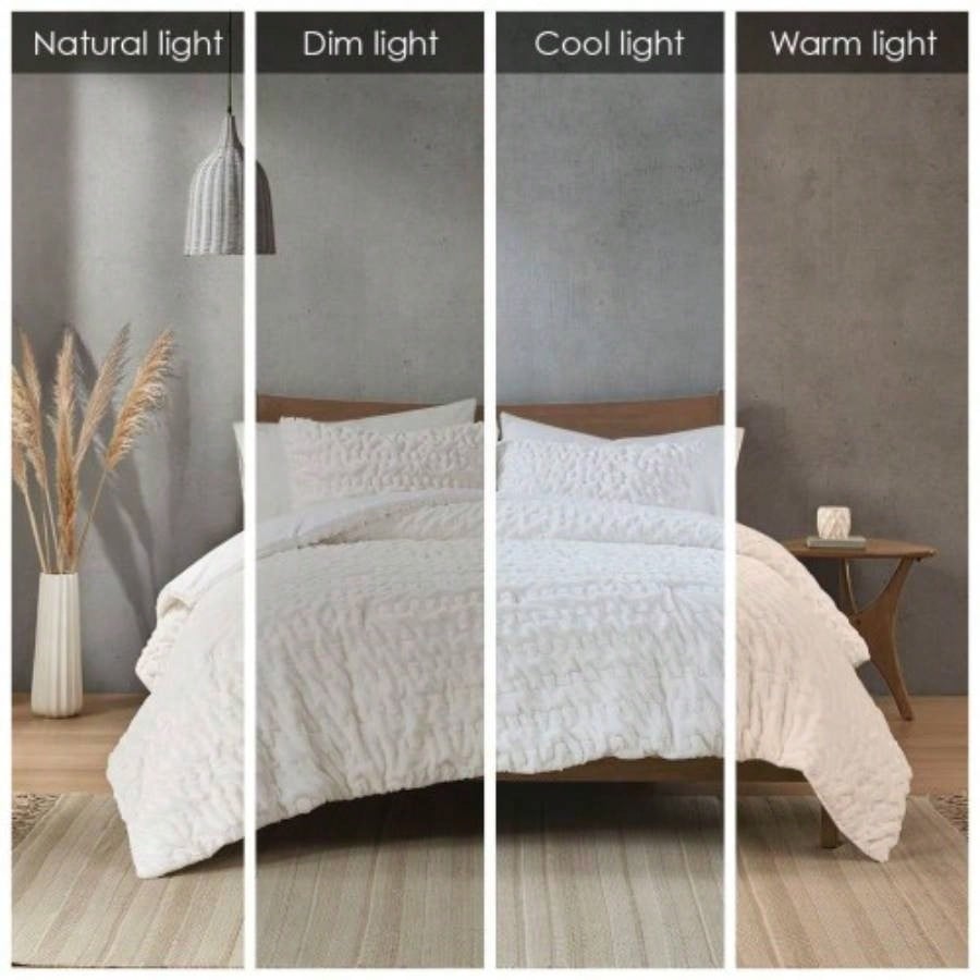 King/Cal King Ruched Fur Down Comforter Set