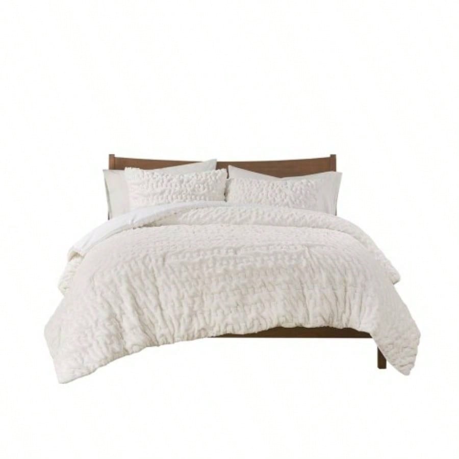 Full/ Ruched Fur Down Comforter Set